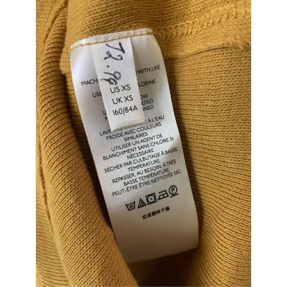 Free People We The Free oversized thermal mustard yellow women’s size XS NEW NWT